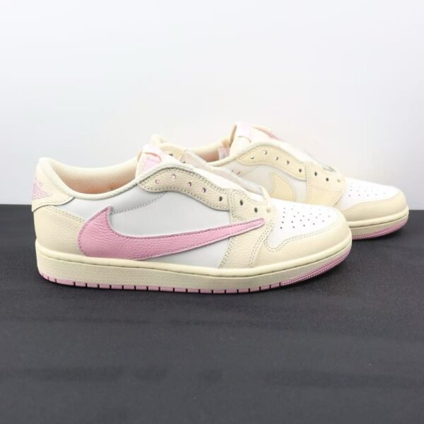 Travis Scott x Air Jordan 1 Low OG Muslin Shy Pink IQ7604-100