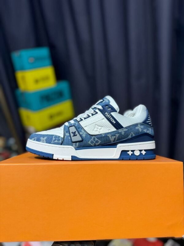 Louis Vuitton Trainer Sneaker Blue White Denim 1A9JGV