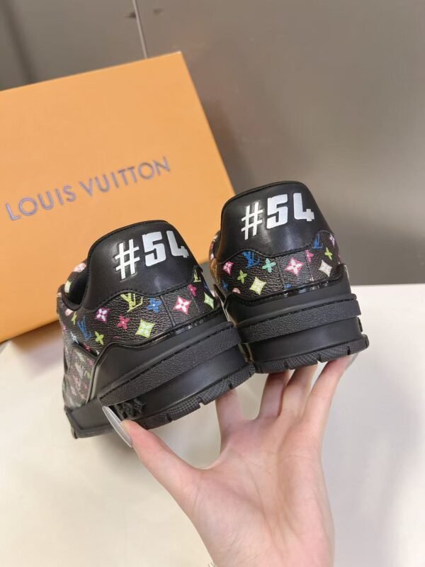 Louis Vuitton Trainer Sneaker Black Multicolor Monogram 1AHEKZ