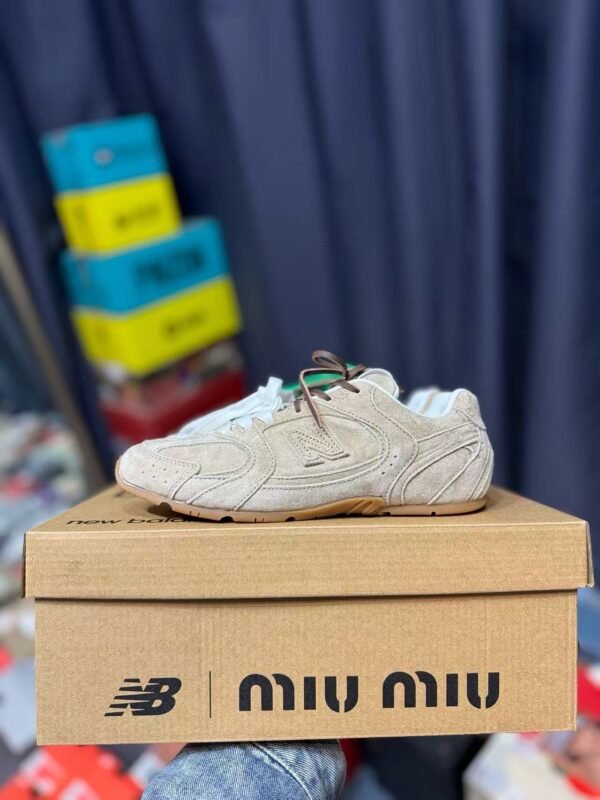 Miu Miu x New Balance 530 Tan Suede Green Lace Sneakers