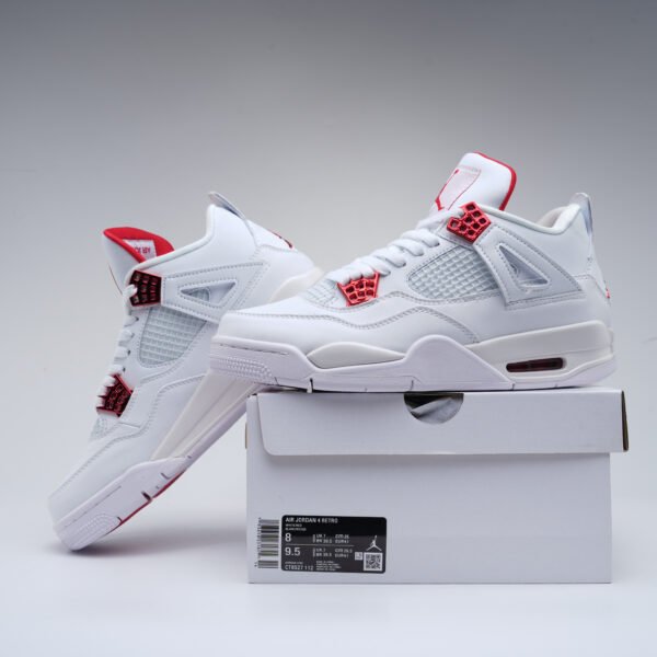 Air Jordan 4 Retro Metallic Red White Shoes