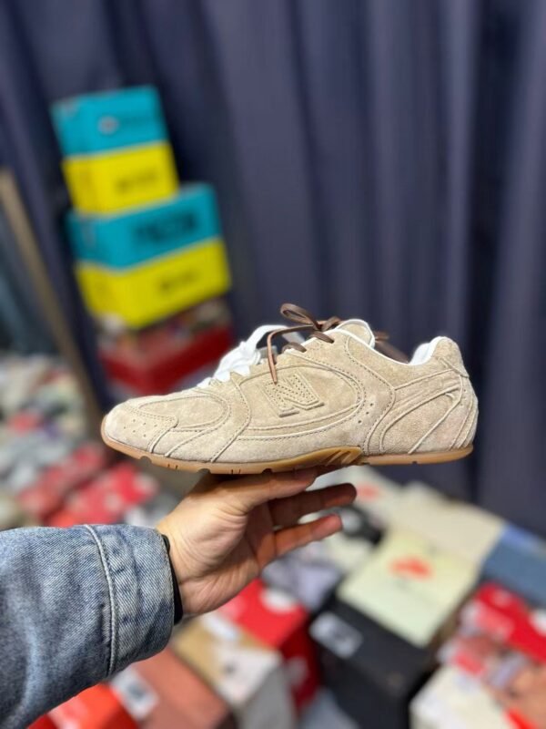 Miu Miu x New Balance 530 Tan Suede Green Lace Sneakers