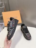 Louis Vuitton Trainer Sneaker Black Multicolor Monogram 1AHEKZ