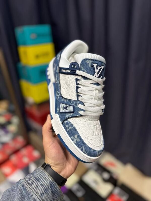 Louis Vuitton Trainer Sneaker Blue White Denim 1A9JGV