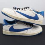 Fragment x Travis Scott x Air Jordan 1 Low OG Sail Military Blue DM7866-104