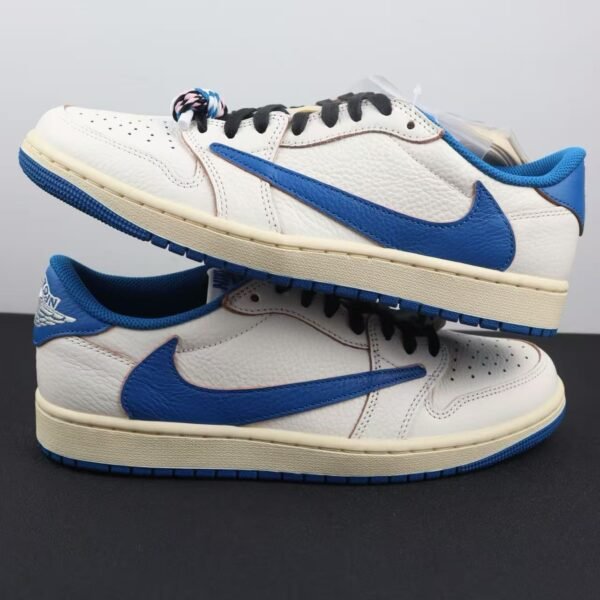 Fragment x Travis Scott x Air Jordan 1 Low OG Sail Military Blue DM7866-104