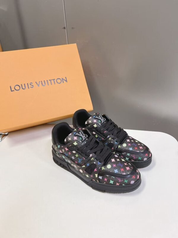 Louis Vuitton Trainer Sneaker Black Multicolor Monogram 1AHEKZ