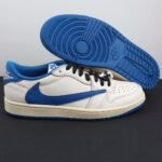 Fragment x Travis Scott x Air Jordan 1 Low OG Sail Military Blue DM7866-104