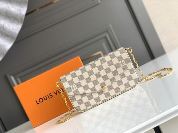 Louis Vuitton 3-in-1 Card Holder White Check Pink