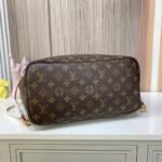 Louis Vuitton Shopping Bag White Leather Brown