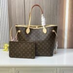 Louis Vuitton Shopping Bag White Leather Brown