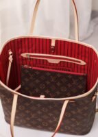 Louis Vuitton Shopping Bag White Leather Red