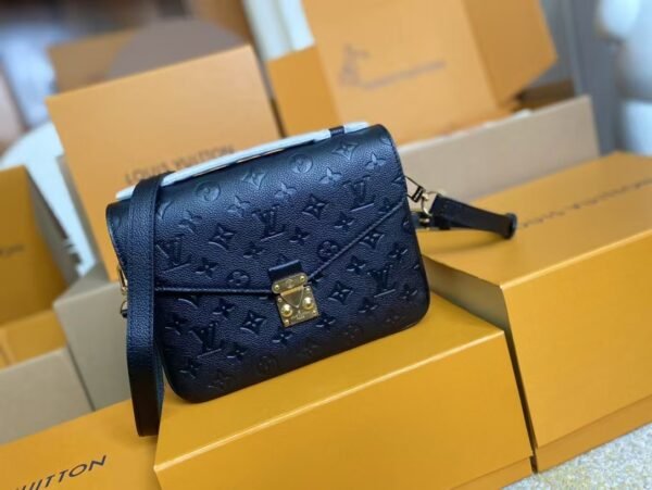 Louis Vuitton Embossed Messenger Bag Black Messenger