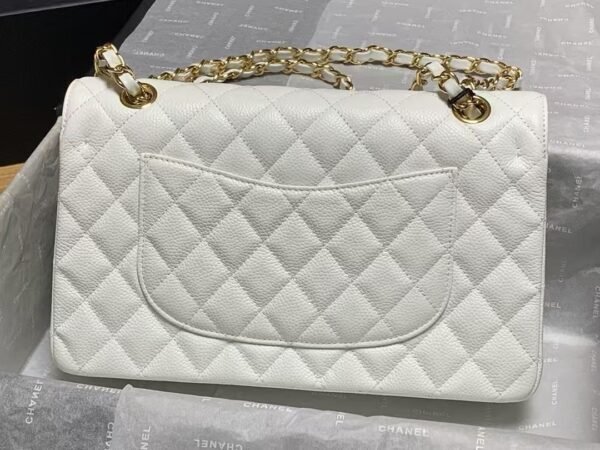 Chanel Classic Flap Bag White Gold