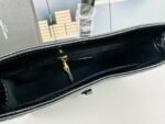 YSL Shoulder Bag Croc Black Gold
