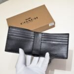 Coach Small Wallet Black Embossed