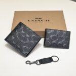 Coach Small Wallet Black Embossed