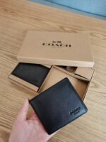 Coach Small Wallet Black Epi Leather