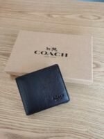 Coach Small Wallet Black Epi Leather