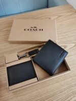 Coach Small Wallet Black Epi Leather