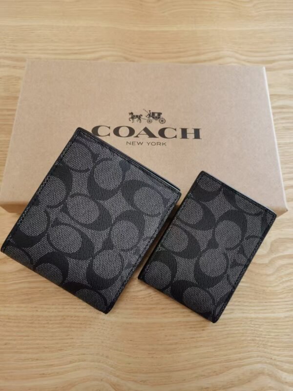Coach Small Wallet Black Print