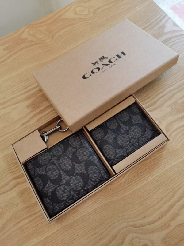 Coach Small Wallet Black Print