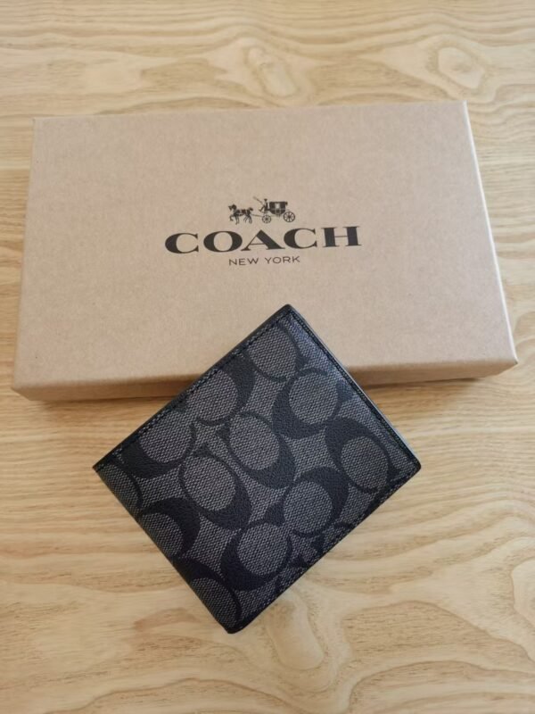 Coach Small Wallet Black Print