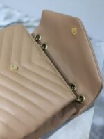 YSL Loulou Bag Milk Tea Gold Logo