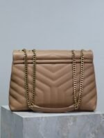 YSL Loulou Bag Milk Tea Gold Logo