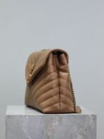YSL Loulou Bag Milk Tea Gold Logo