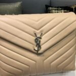 YSL Loulou Bag Milk Tea Silver Logo