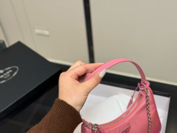 Prada Chain Shoulder Bag Rose Red Chain