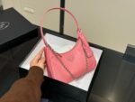 Prada Chain Shoulder Bag Rose Red Chain