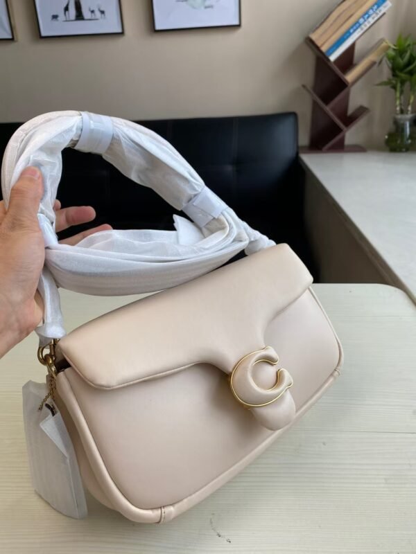 Coach Shoulder Bag Small Beige White