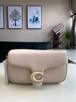 Coach Shoulder Bag Small Beige White