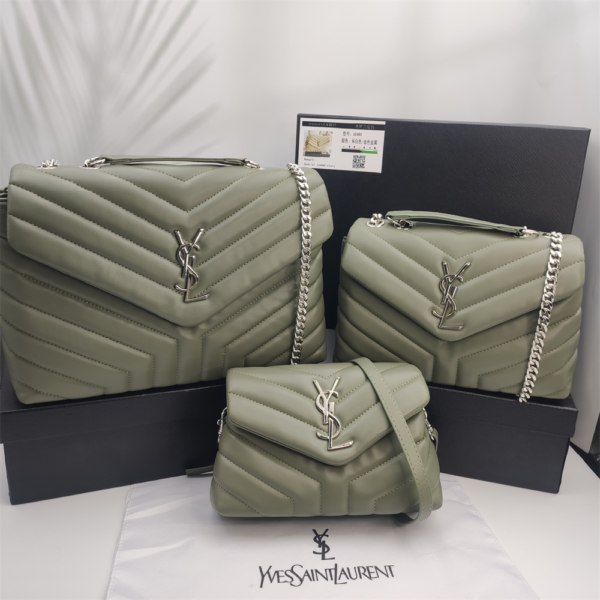 YSL Loulou Bag Green Silver