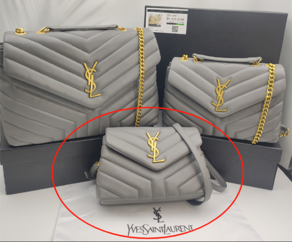 YSL Loulou Bag Gray Gold