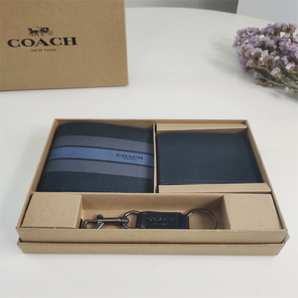 Coach Small Wallet Black Epi Leather