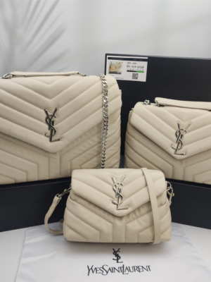 YSL Loulou Bag Beige Silver