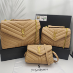 YSL Loulou Bag Milk Tea Gold Logo