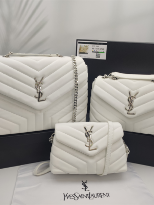 YSL Loulou Bag White Silver