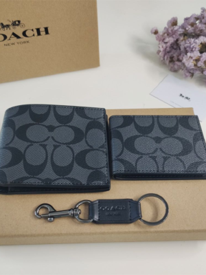 Coach Small Wallet Black Print