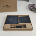 Coach Small Wallet Black Embossed