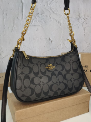 Coach Shoulder Bag Black Print