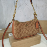 Coach Shoulder Bag Khaki Print