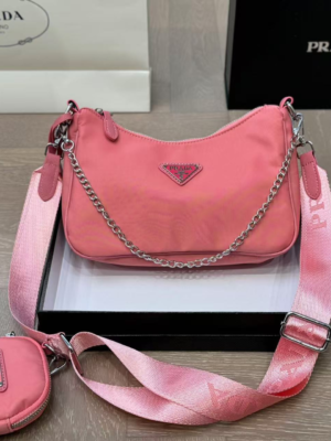Prada 3-in-1 Crossbody Bag Rose Red