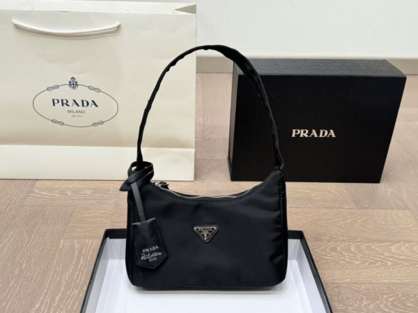 Prada Nylon Shoulder Bag Black Nylon