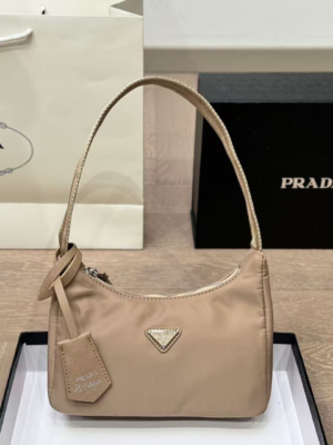 Prada Nylon Shoulder Bag Khaki Nylon