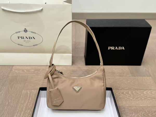 Prada Nylon Shoulder Bag Khaki Nylon