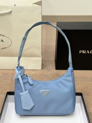 Prada Nylon Shoulder Bag Light Blue Nylon